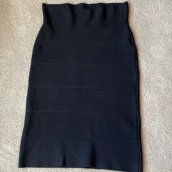 BCBG MaxAzria high waist bodycon pencil black skirt women’s small sexy - Picture 3 of 8